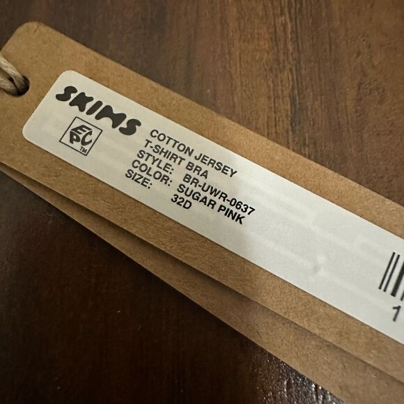 SKIMS Cotton Jersey T-Shirt Bra Sugar Pink Underwired Stretch NWT - Picture 10 of 14